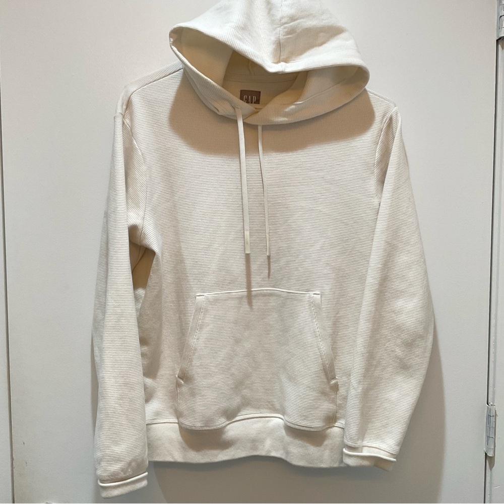GAP Waffle light weight Men's Cream Hoodie small